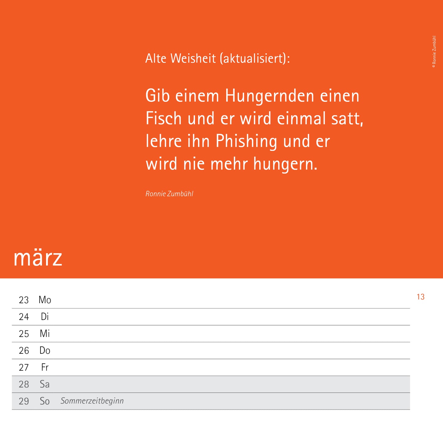 Wochenkalender 2026: Humor für jede Woche