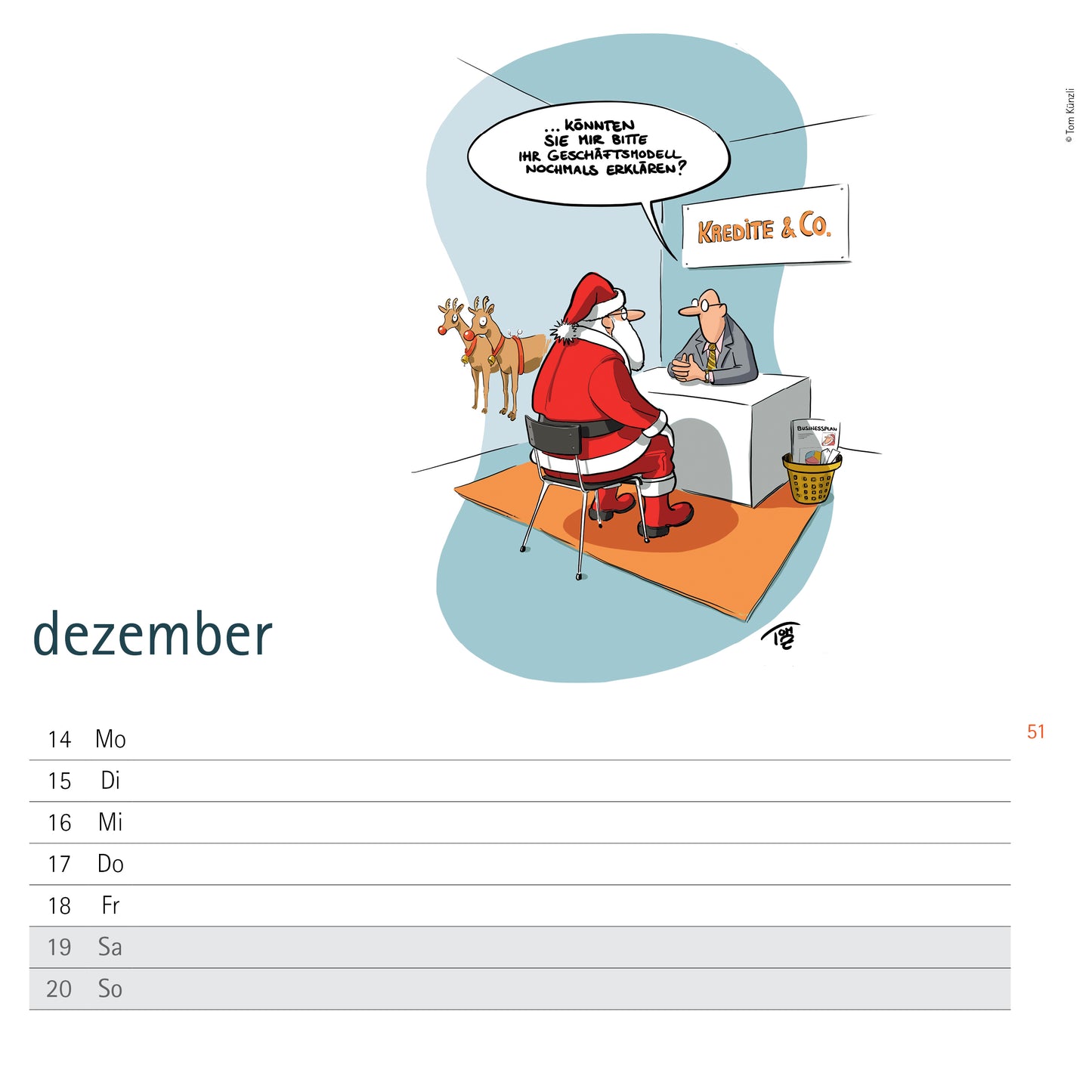 Wochenkalender 2026: Humor für jede Woche